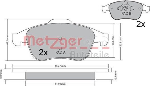 Metzger 1170409 - Bremžu uzliku kompl., Disku bremzes adetalas.lv