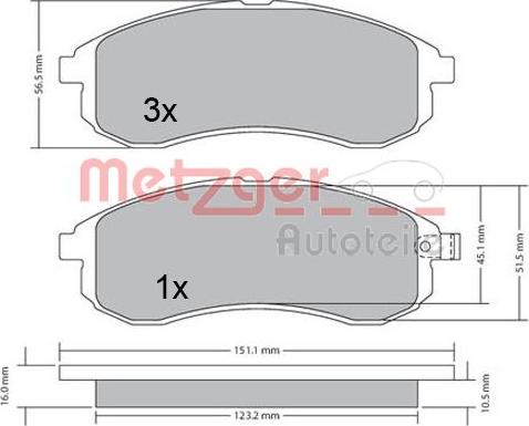 Metzger 1170406 - Bremžu uzliku kompl., Disku bremzes adetalas.lv