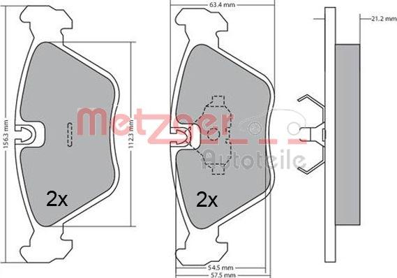 Metzger 1170489 - Bremžu uzliku kompl., Disku bremzes adetalas.lv