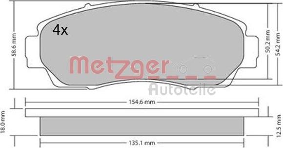 Metzger 1170482 - Bremžu uzliku kompl., Disku bremzes adetalas.lv