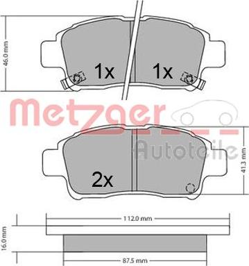 Metzger 1170436 - Bremžu uzliku kompl., Disku bremzes adetalas.lv