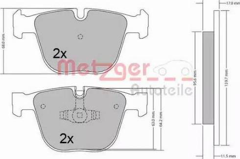 Metzger 1170421 - Bremžu uzliku kompl., Disku bremzes adetalas.lv