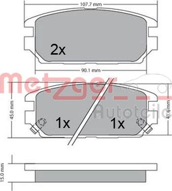 Metzger 1170475 - Bremžu uzliku kompl., Disku bremzes adetalas.lv