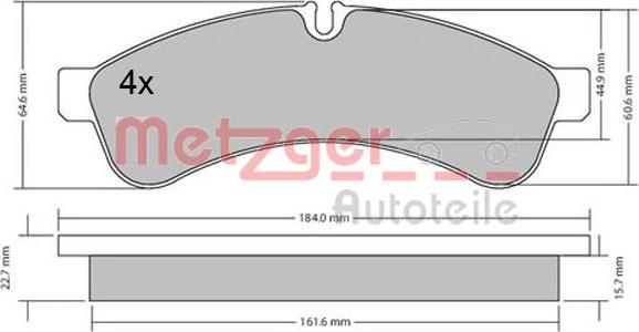 Metzger 1170544 - Bremžu uzliku kompl., Disku bremzes adetalas.lv