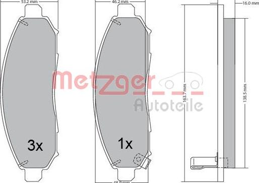 Metzger 1170541 - Bremžu uzliku kompl., Disku bremzes adetalas.lv