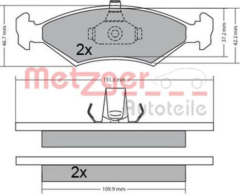 Metzger 1170568 - Bremžu uzliku kompl., Disku bremzes adetalas.lv