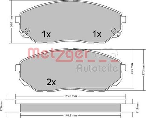 Metzger 1170539 - Bremžu uzliku kompl., Disku bremzes adetalas.lv