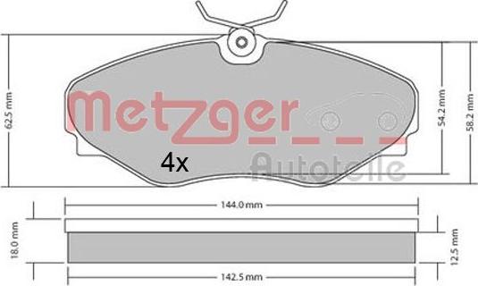 Metzger 1170537 - Bremžu uzliku kompl., Disku bremzes adetalas.lv