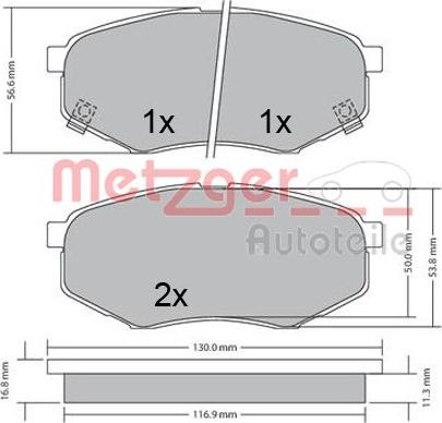 Metzger 1170524 - Bremžu uzliku kompl., Disku bremzes adetalas.lv