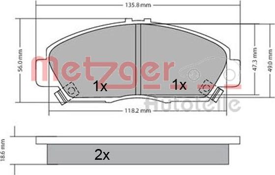 Metzger 1170576 - Bremžu uzliku kompl., Disku bremzes adetalas.lv