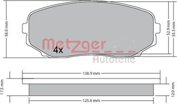 Metzger 1170654 - Bremžu uzliku kompl., Disku bremzes adetalas.lv