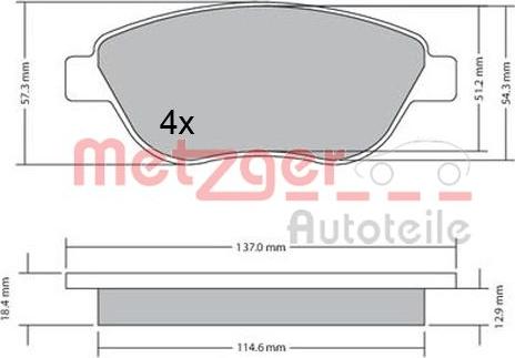 Metzger 1170651 - Bremžu uzliku kompl., Disku bremzes adetalas.lv