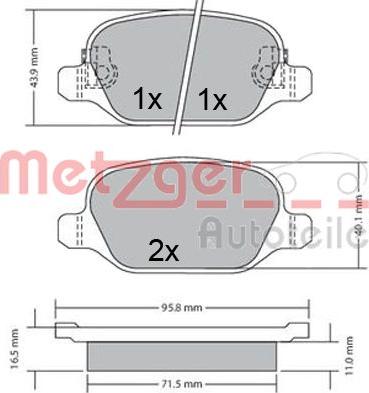 Metzger 1170680 - Bremžu uzliku kompl., Disku bremzes adetalas.lv