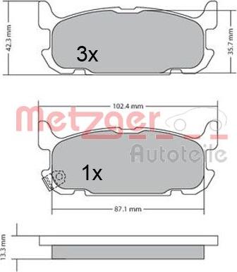 Metzger 1170681 - Bremžu uzliku kompl., Disku bremzes adetalas.lv