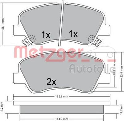 Metzger 1170620 - Bremžu uzliku kompl., Disku bremzes adetalas.lv