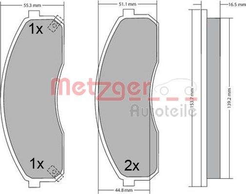 Metzger 1170670 - Bremžu uzliku kompl., Disku bremzes adetalas.lv