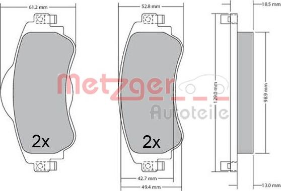 Metzger 1170673 - Bremžu uzliku kompl., Disku bremzes adetalas.lv