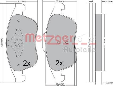 Metzger 1170672 - Bremžu uzliku kompl., Disku bremzes adetalas.lv