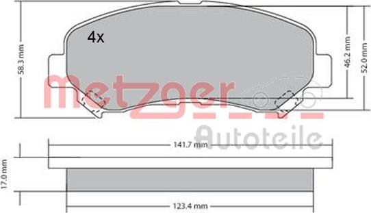 Metzger 1170093 - Bremžu uzliku kompl., Disku bremzes adetalas.lv