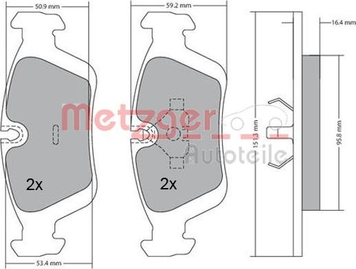 Metzger 1170043 - Bremžu uzliku kompl., Disku bremzes adetalas.lv