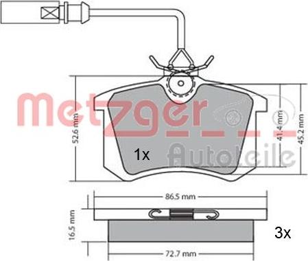 Metzger 1170054 - Bremžu uzliku kompl., Disku bremzes adetalas.lv