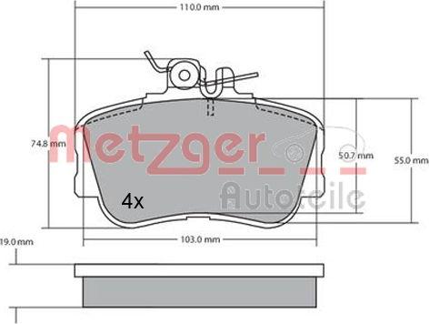 Metzger 1170069 - Bremžu uzliku kompl., Disku bremzes adetalas.lv