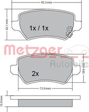 Metzger 1170004 - Bremžu uzliku kompl., Disku bremzes adetalas.lv