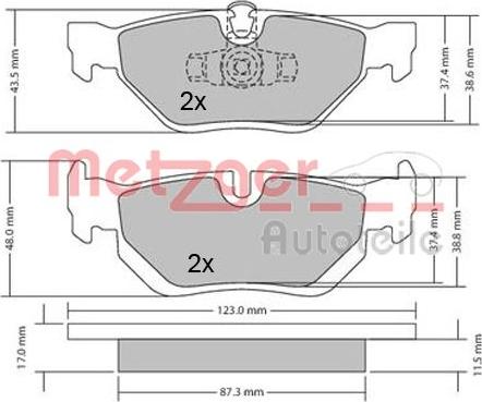 Metzger 1170031 - Bremžu uzliku kompl., Disku bremzes adetalas.lv