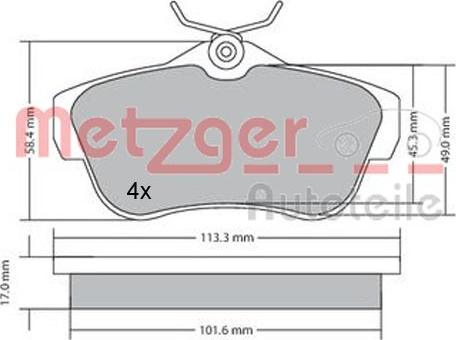 Metzger 1170192 - Bremžu uzliku kompl., Disku bremzes adetalas.lv