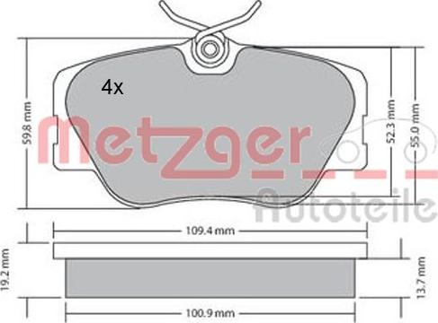 Metzger 1170151 - Bremžu uzliku kompl., Disku bremzes adetalas.lv