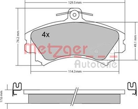 Metzger 1170166 - Bremžu uzliku kompl., Disku bremzes adetalas.lv