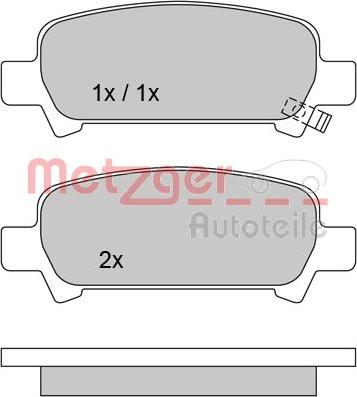 Metzger 1170167 - Bremžu uzliku kompl., Disku bremzes adetalas.lv