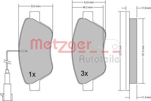 Metzger 1170102 - Bremžu uzliku kompl., Disku bremzes adetalas.lv