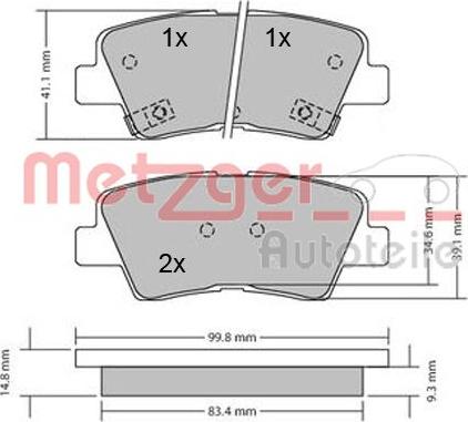 Metzger 1170134 - Bremžu uzliku kompl., Disku bremzes adetalas.lv