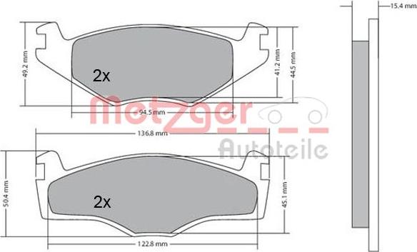 Metzger 1170136 - Bremžu uzliku kompl., Disku bremzes adetalas.lv