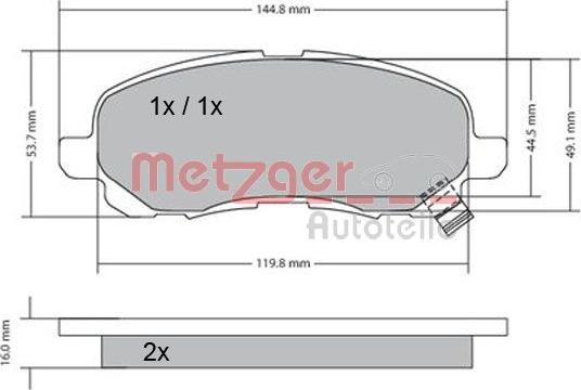 Metzger 1170133 - Bremžu uzliku kompl., Disku bremzes adetalas.lv