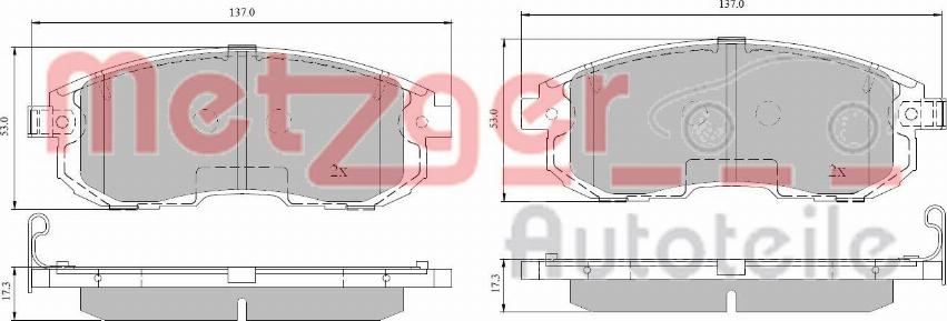 Metzger 1170851 - Bremžu uzliku kompl., Disku bremzes adetalas.lv