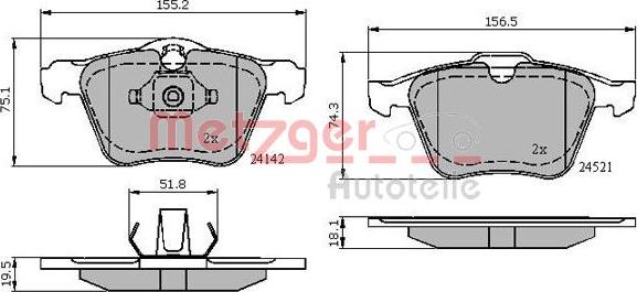 Metzger 1170864 - Bremžu uzliku kompl., Disku bremzes adetalas.lv