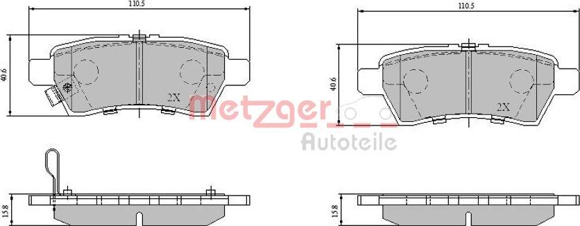 Metzger 1170825 - Bremžu uzliku kompl., Disku bremzes adetalas.lv