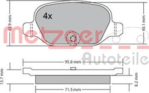 Metzger 1170392 - Bremžu uzliku kompl., Disku bremzes adetalas.lv