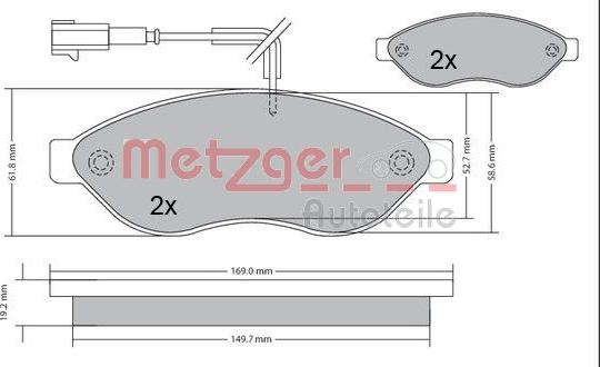 Metzger 1170348 - Bremžu uzliku kompl., Disku bremzes adetalas.lv