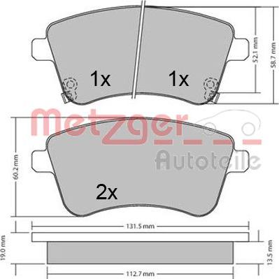 Metzger 1170359 - Bremžu uzliku kompl., Disku bremzes adetalas.lv