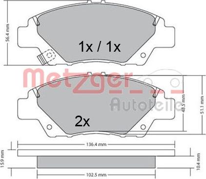 Metzger 1170367 - Bremžu uzliku kompl., Disku bremzes adetalas.lv