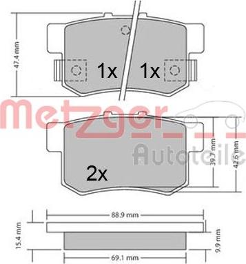 Metzger 1170337 - Bremžu uzliku kompl., Disku bremzes adetalas.lv