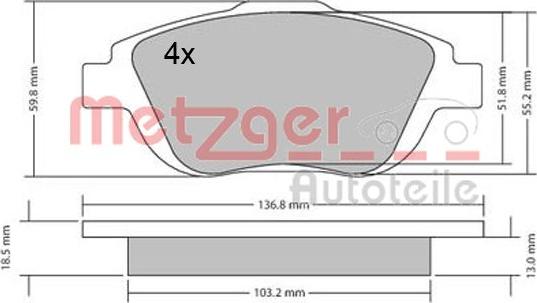 Metzger 1170326 - Bremžu uzliku kompl., Disku bremzes adetalas.lv