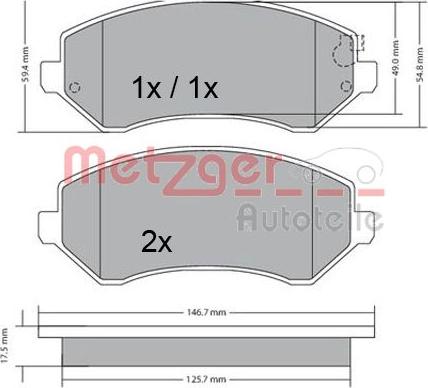 Metzger 1170378 - Bremžu uzliku kompl., Disku bremzes adetalas.lv