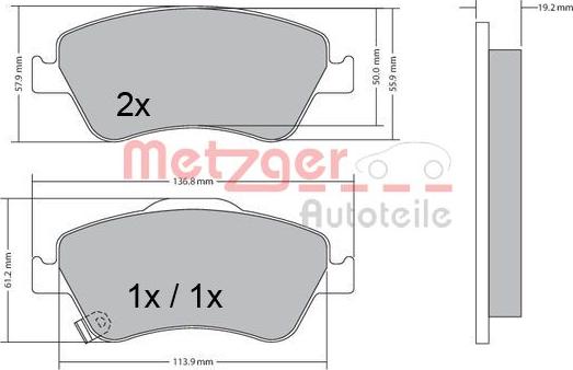 Metzger 1170299 - Bremžu uzliku kompl., Disku bremzes adetalas.lv