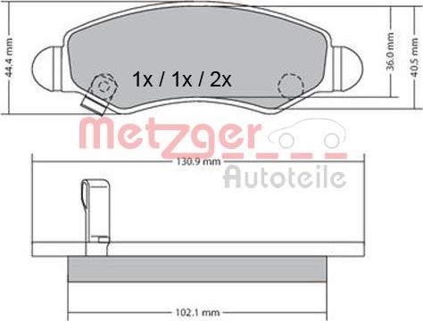 Metzger 1170295 - Bremžu uzliku kompl., Disku bremzes adetalas.lv