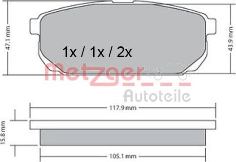 Metzger 1170298 - Bremžu uzliku kompl., Disku bremzes adetalas.lv