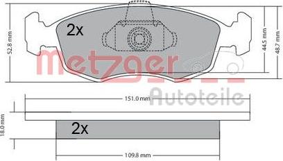 Metzger 1170249 - Bremžu uzliku kompl., Disku bremzes adetalas.lv